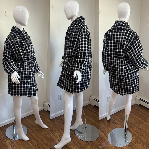 Mara Hoffman WILLA Jacket Windowpane Black White L - Picture 10 of 15